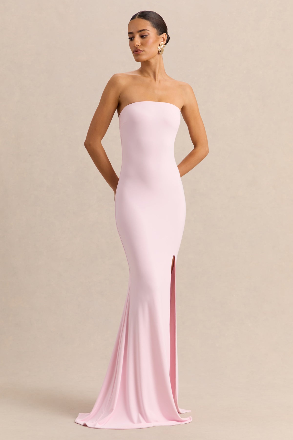 Melva | Light Pink Bandeau Maxi Dress
