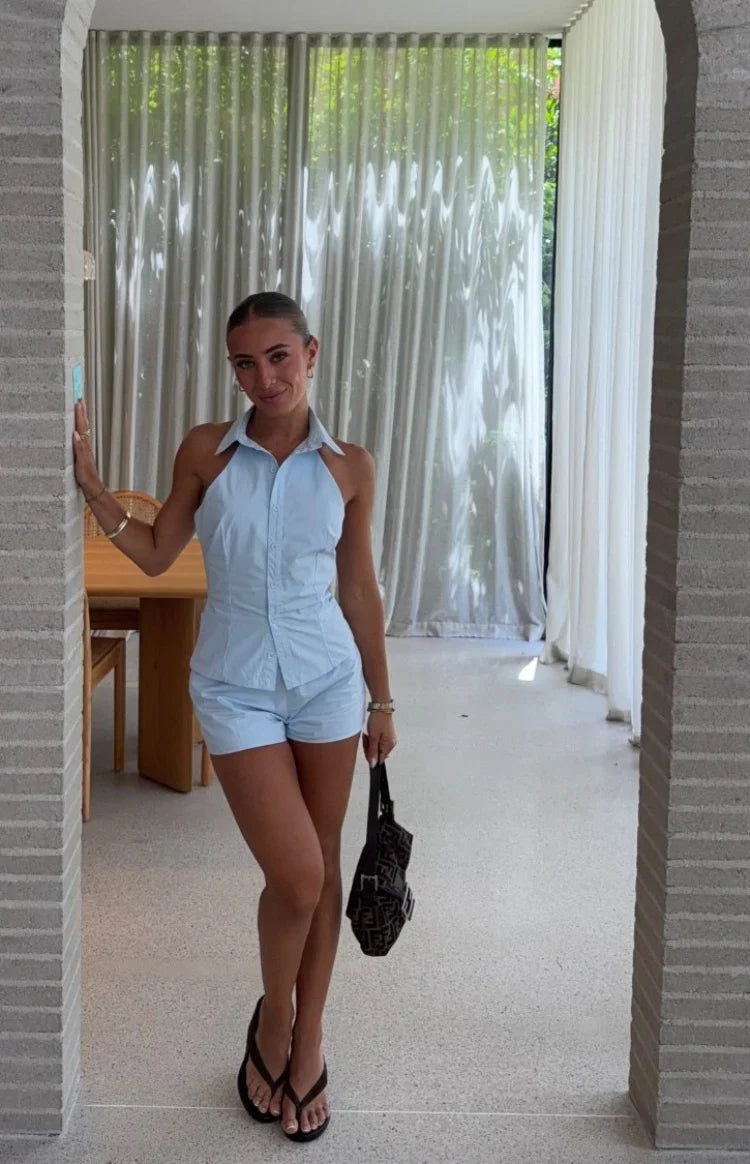 Caelan Blue Woven Shorts