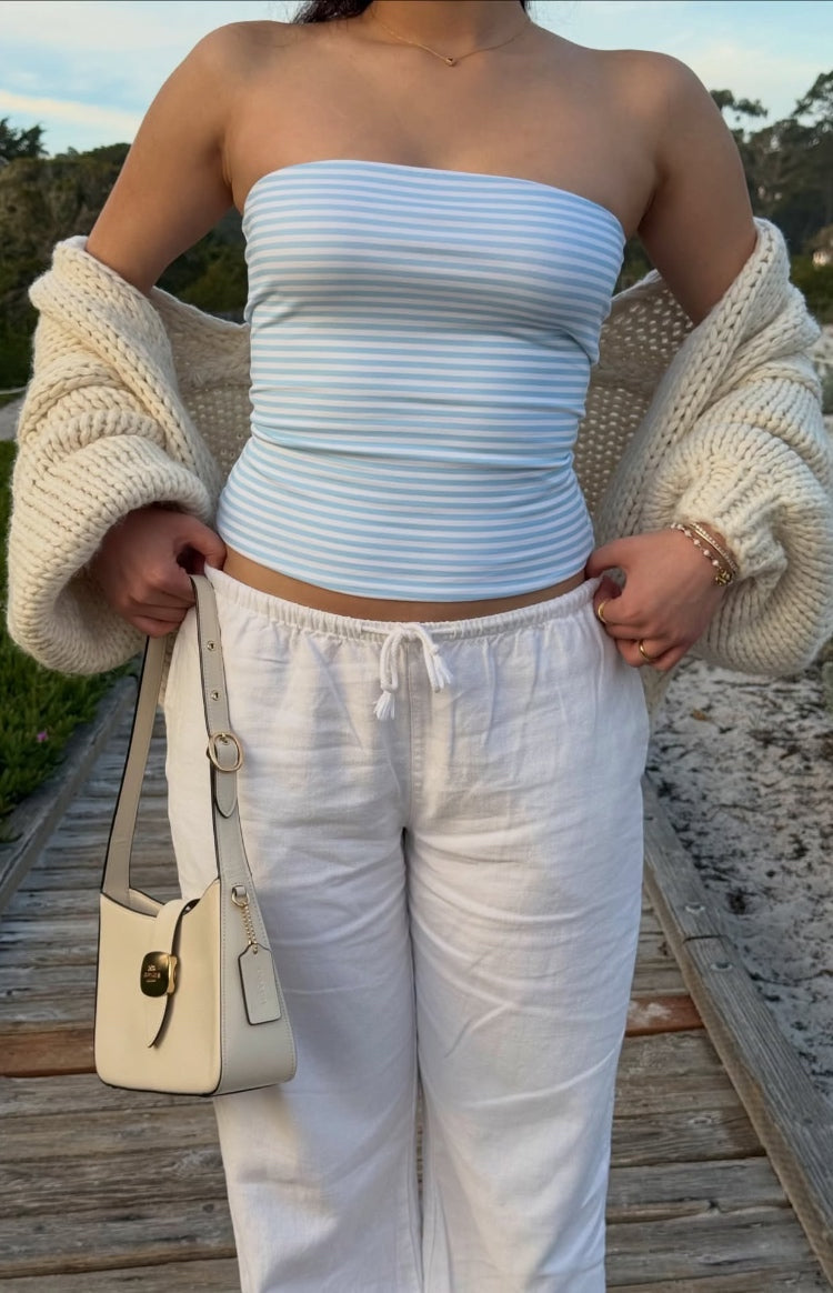 Daisy Blue Striped Tube Top