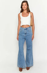 Dandy Mid Wash Denim Flare Jeans