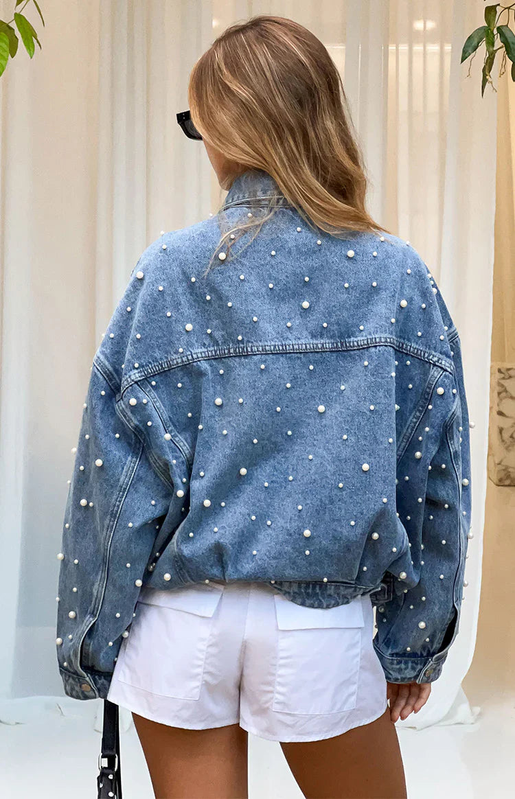 Denim Dazzle Pearl Mid Wash Denim Jacket