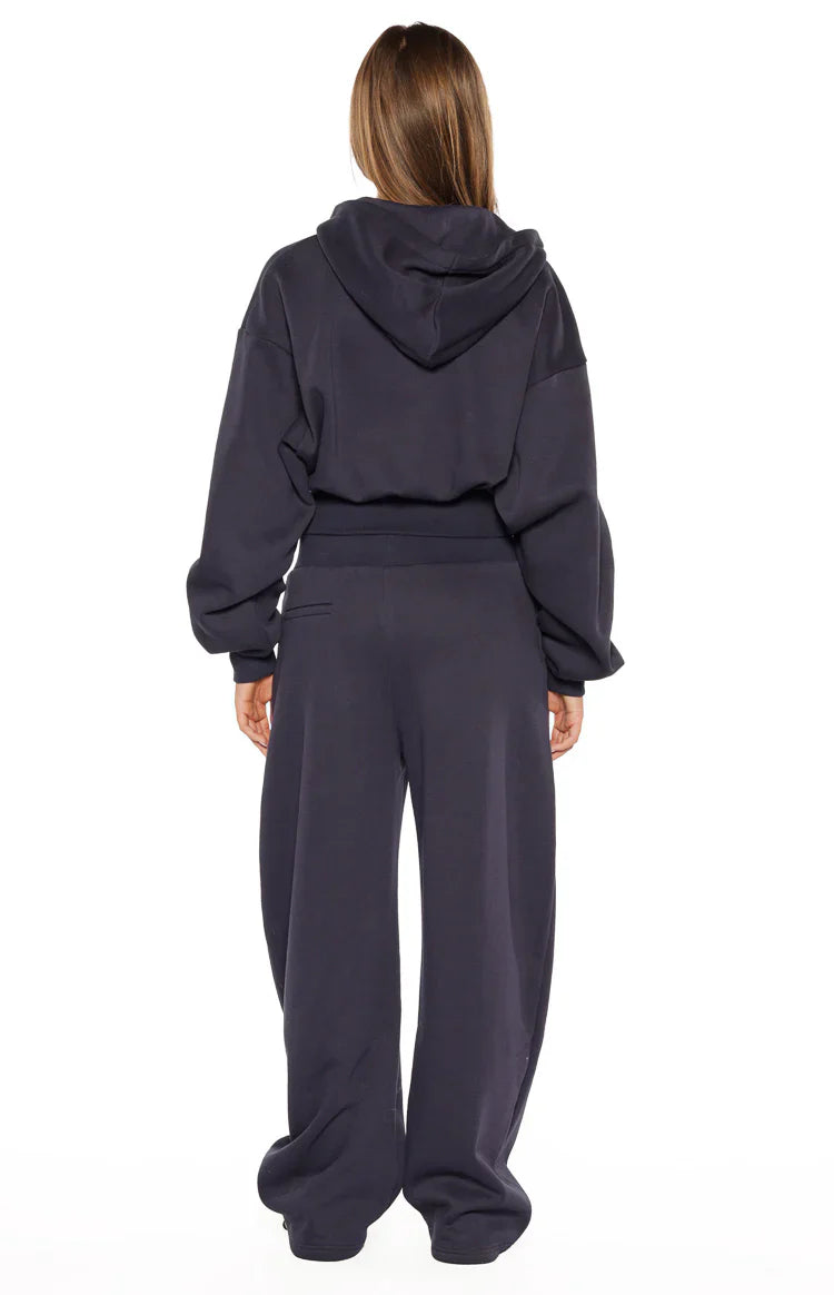 Dora Navy Barrel Leg Track Pants