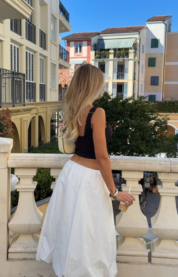 Dorothy White Bubble Hem Skirt