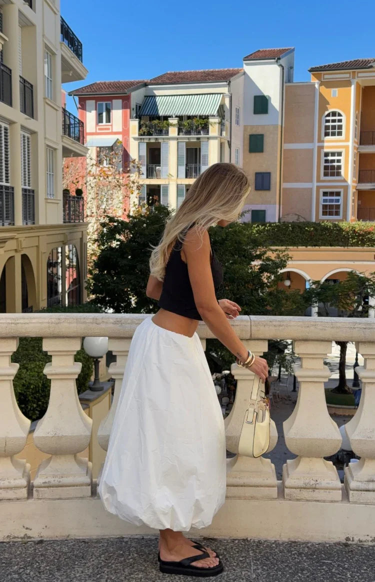 Dorothy White Bubble Hem Skirt