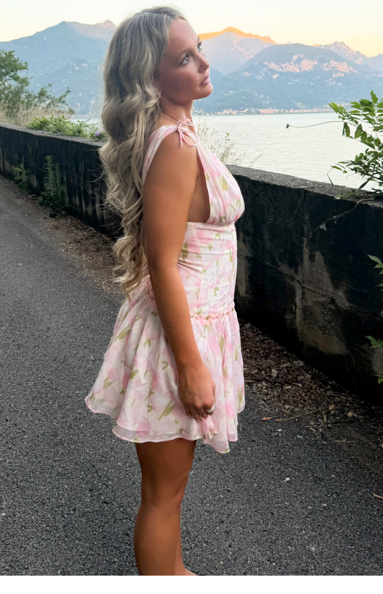 Effie Pink Floral Mini Dress