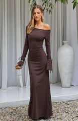 Elisha Chocolate Jersey Maxi Dress