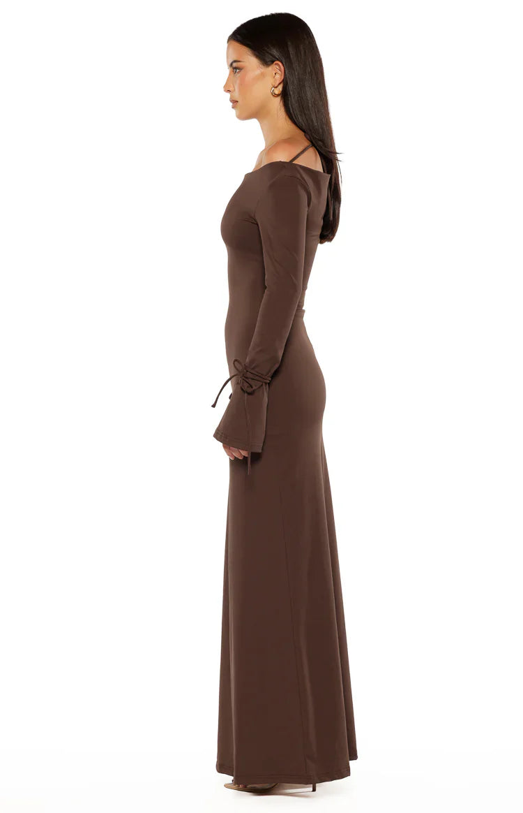 Elisha Chocolate Jersey Maxi Dress