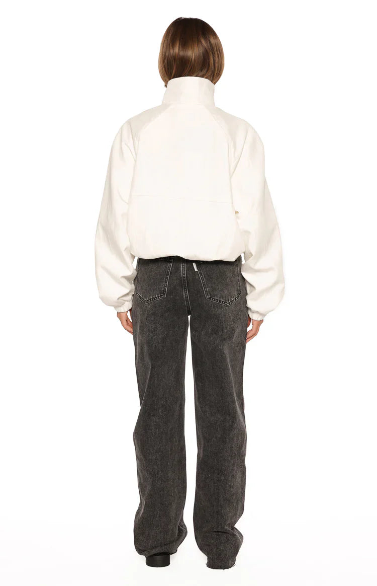 Enya Cream Funnel Neck Sports Jacket