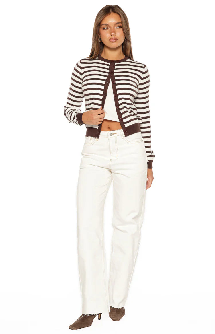 Felix Scallop Edge White Denim Jeans