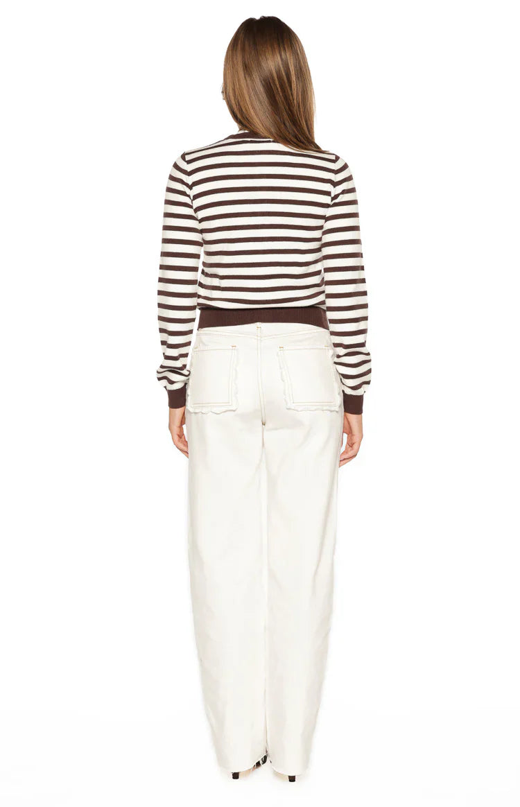 Felix Scallop Edge White Denim Jeans