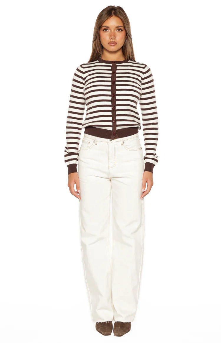 Felix Scallop Edge White Denim Jeans