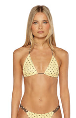 Florida Yellow Polka Dot Triangle Bikini Top