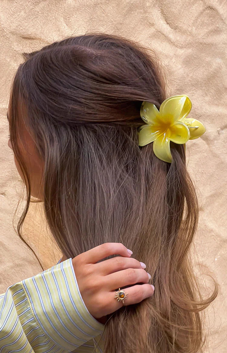 Frangipani Yellow Flower Clip