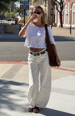 Freddie White Denim Barrel Leg Jeans - PRE ORDER