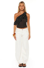 Freddie White Denim Barrel Leg Jeans - PRE ORDER