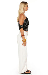 Freddie White Denim Barrel Leg Jeans - PRE ORDER