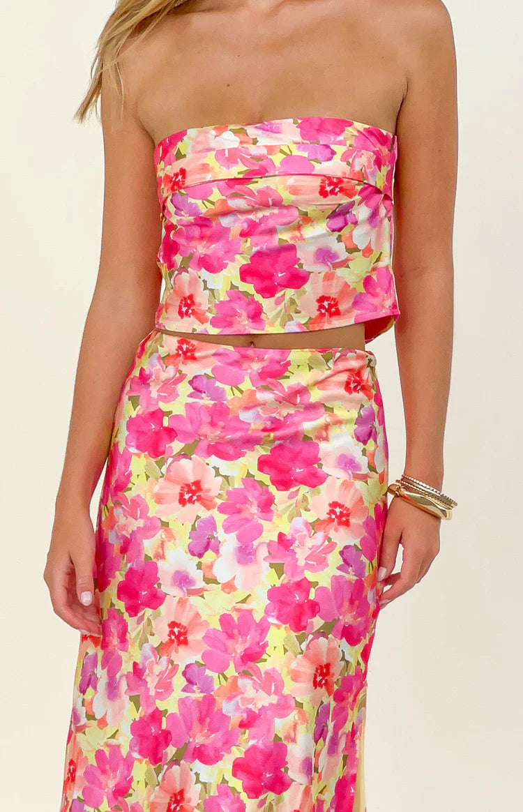 Genevieve Yellow Floral Pop Print Top