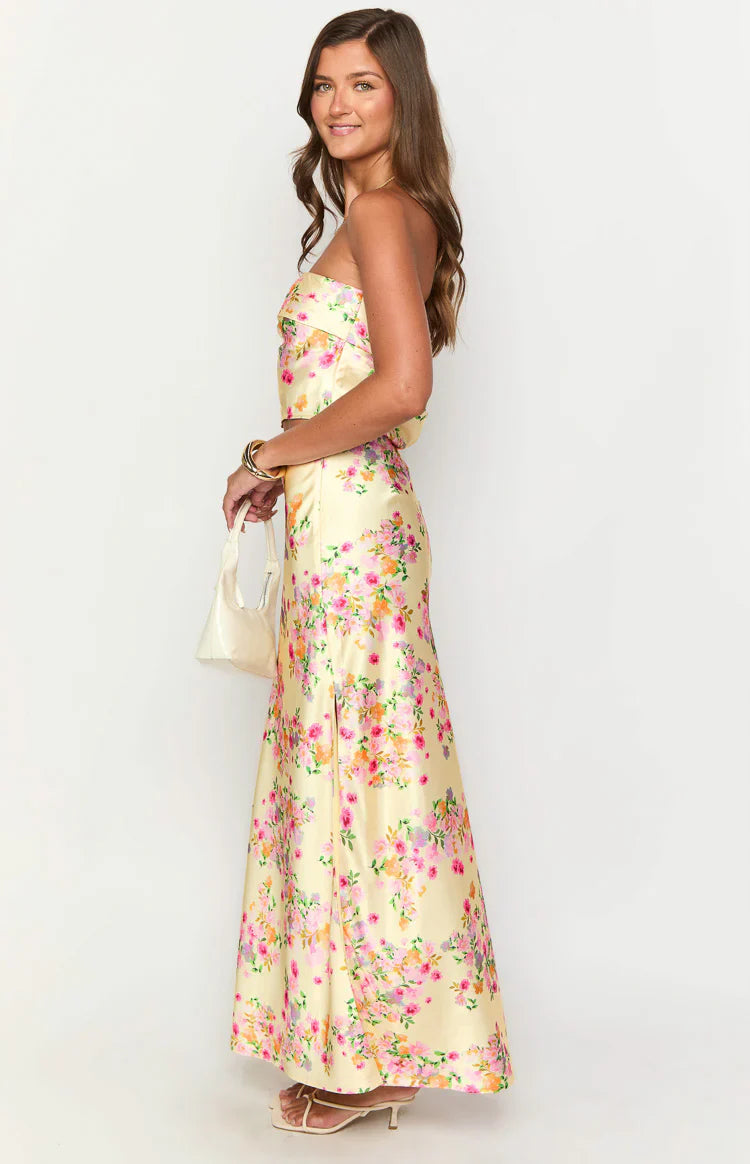Genevieve Yellow Bloom Maxi Skirt