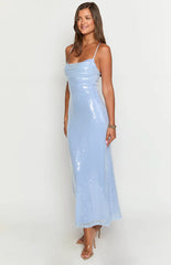 Georgia Blue Sequin Maxi Dress