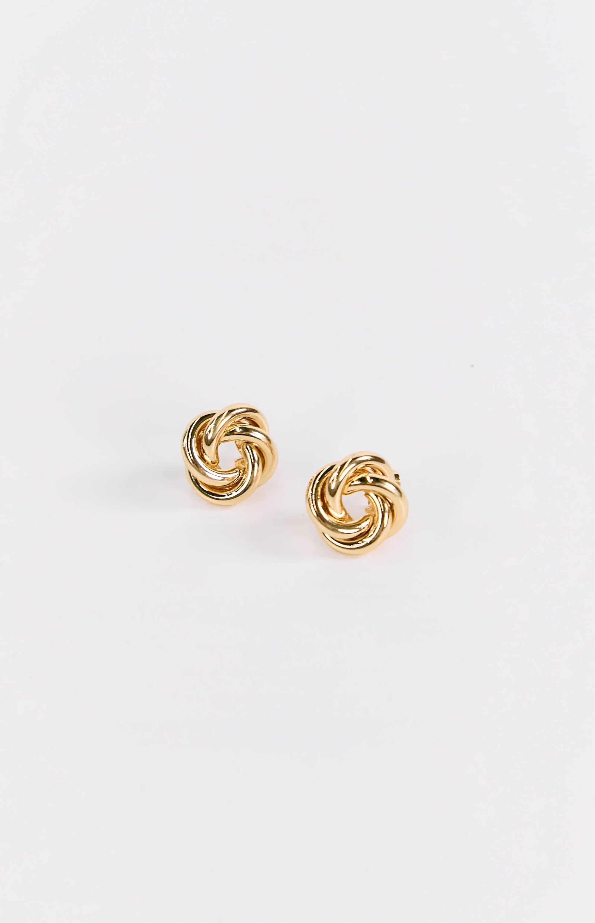 Gold Knot Stud Earrings