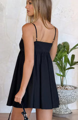 Gracelyn Black Eyelet Embroidered Mini Dress