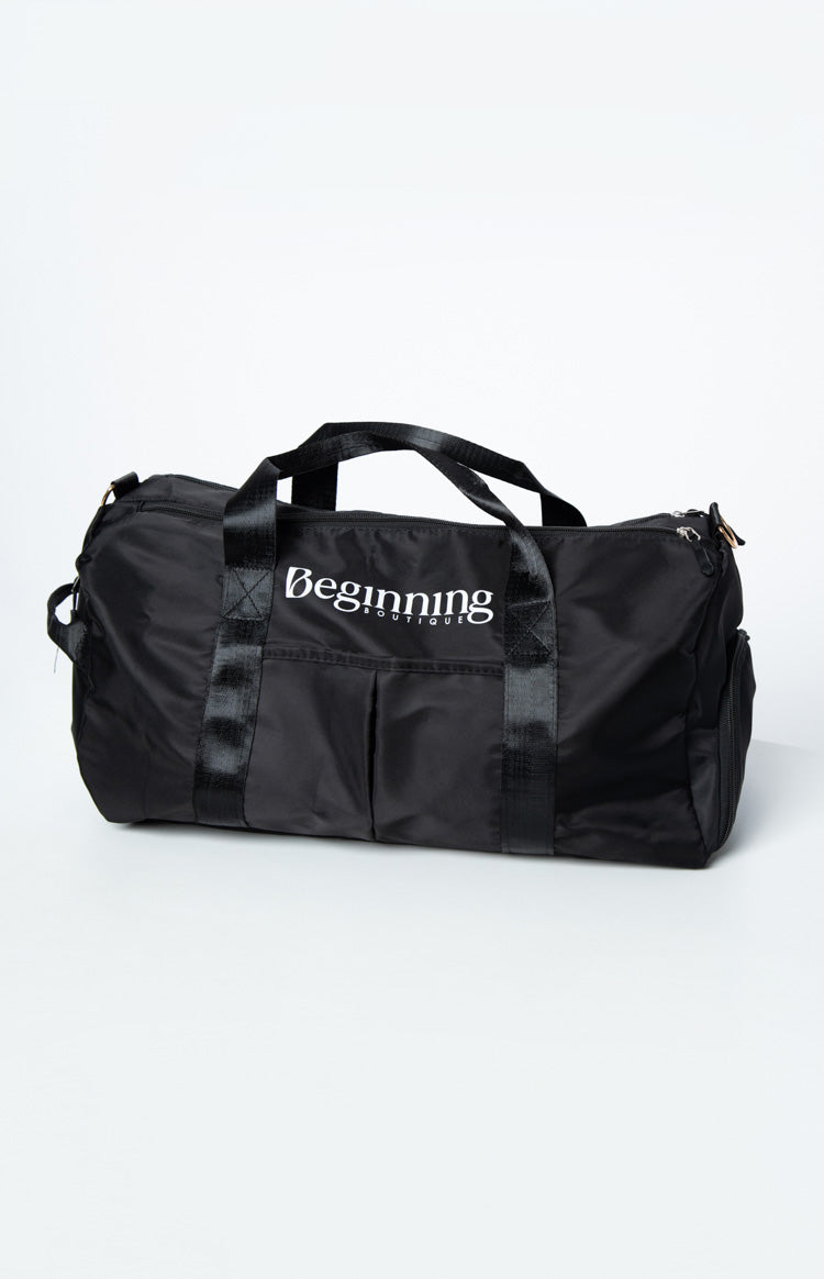 Beginning Boutique Black Duffle Bag