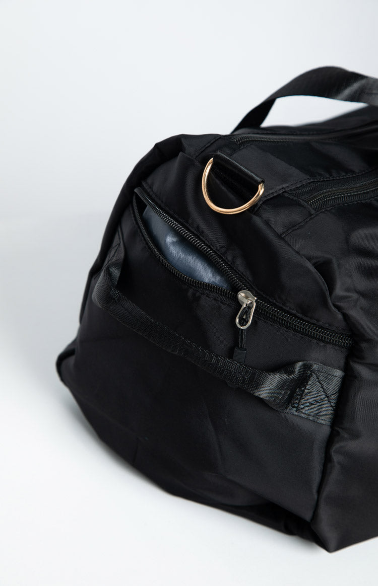 Beginning Boutique Black Duffle Bag