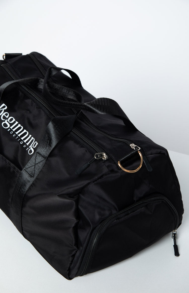 Beginning Boutique Black Duffle Bag
