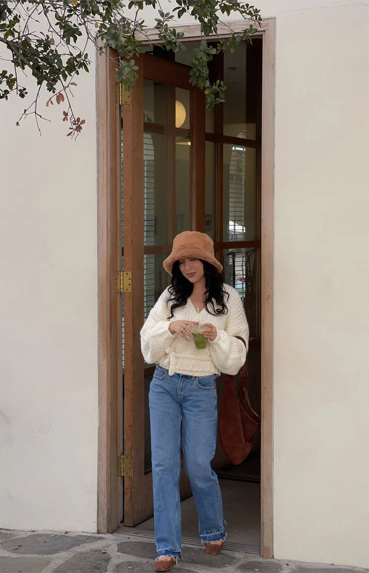 Verity Cream Knit Wrap Cardigan