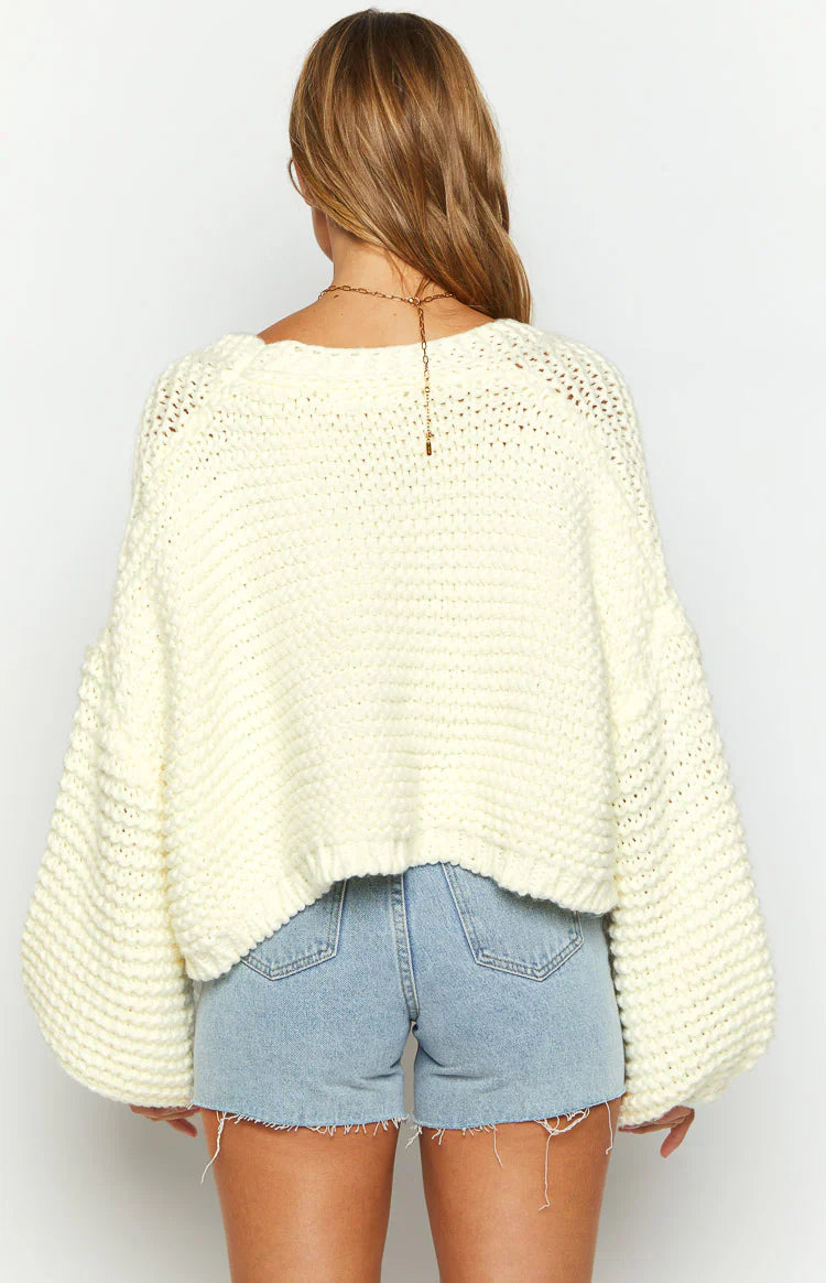 Jen White Knit Cardigan
