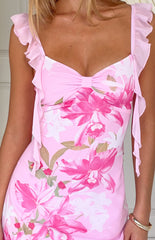 Joyce Tall Fit Pink Floral Chiffon Mini Dress - PRE ORDER