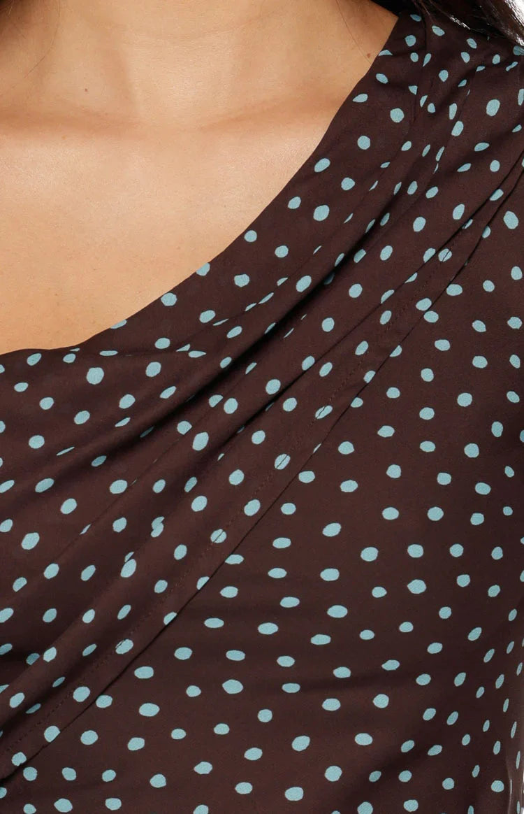 Khamie Brown Polka Dot Off Shoulder Top