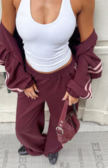 Kosie Burgundy and Pink Stripe Track Pants
