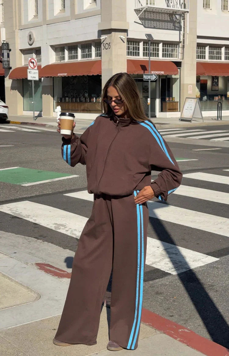 Kosie Chocolate And Blue Stripe Jacket