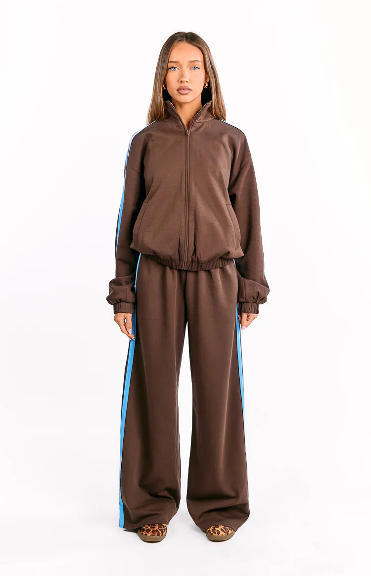 Kosie Chocolate And Blue Stripe Jacket