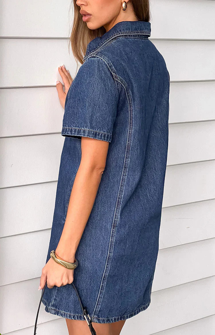 Lachie Dark Wash Denim Mini Dress