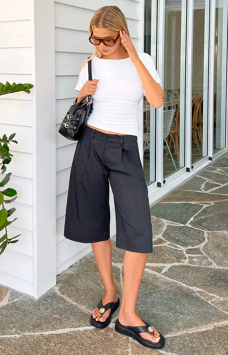 Laudine Black Tailored Culottes