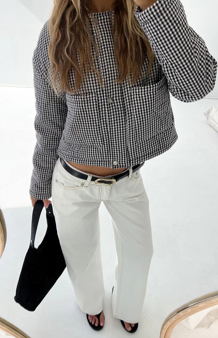 Lennie Black Gingham Quilted Jacket