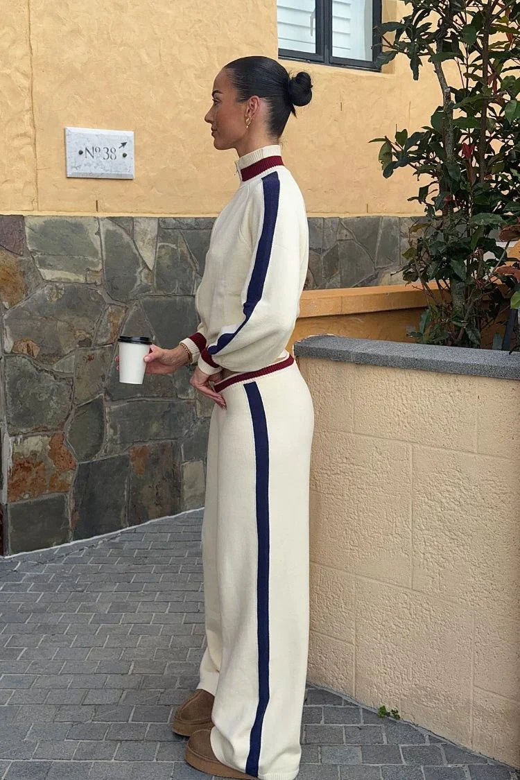 Luna Cream Knit Jacquard Track Pants