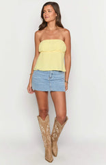 Lou Lou Yellow Strapless Top