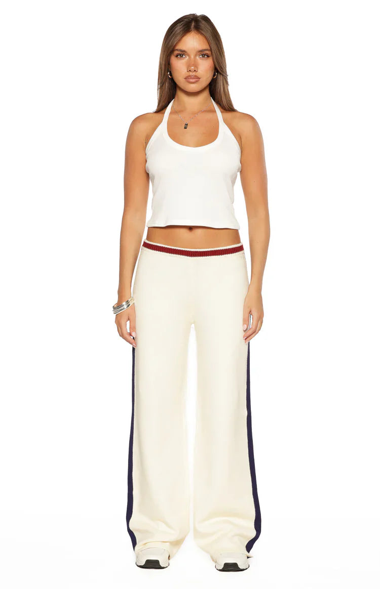 Luna Cream Knit Jacquard Track Pants