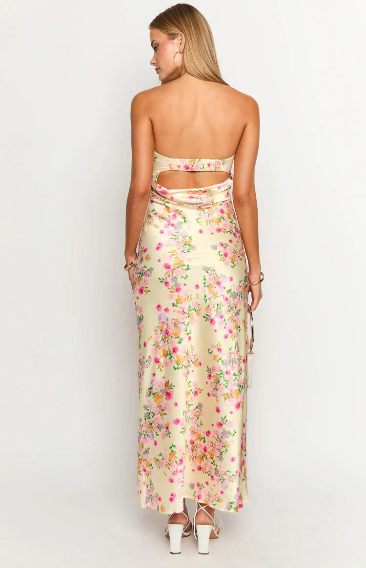 Maiah Yellow Bloom Prom Dress