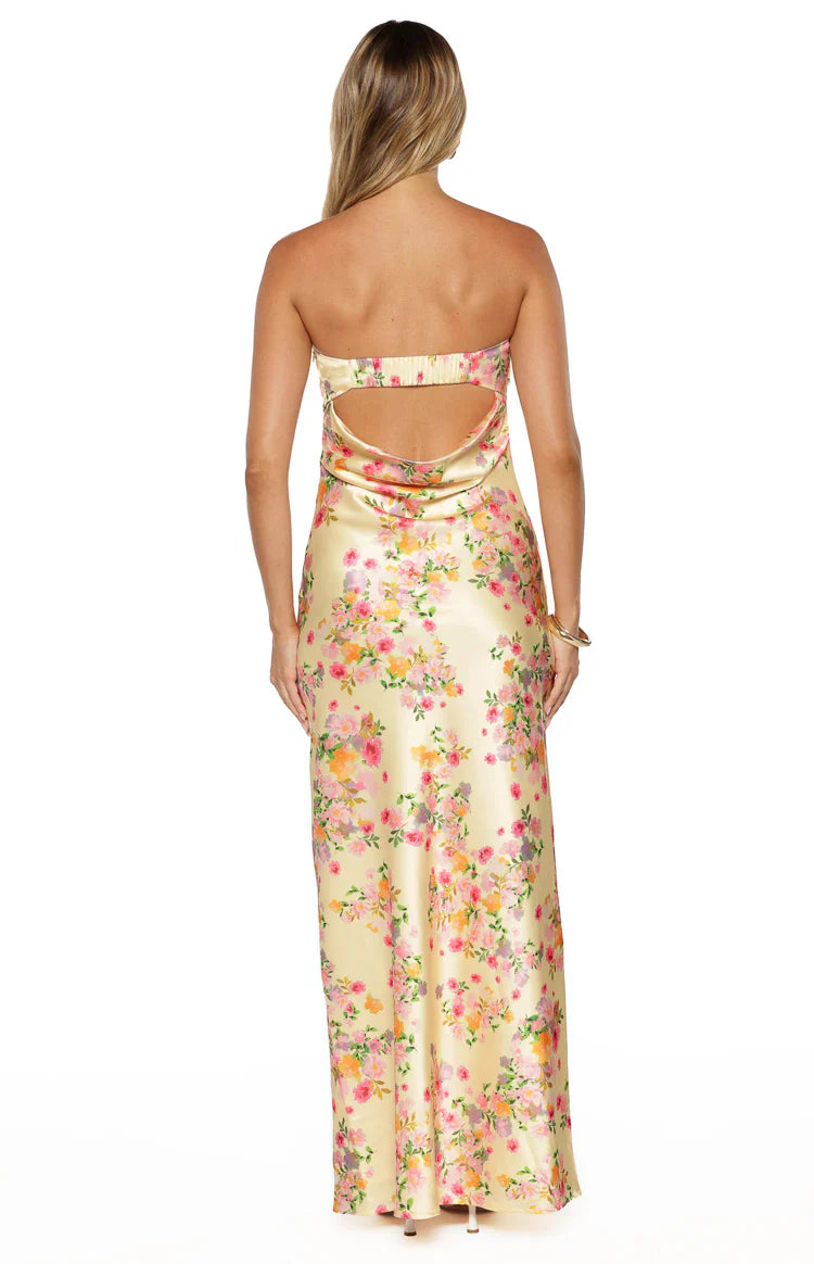 Maiah Yellow Bloom Prom Dress