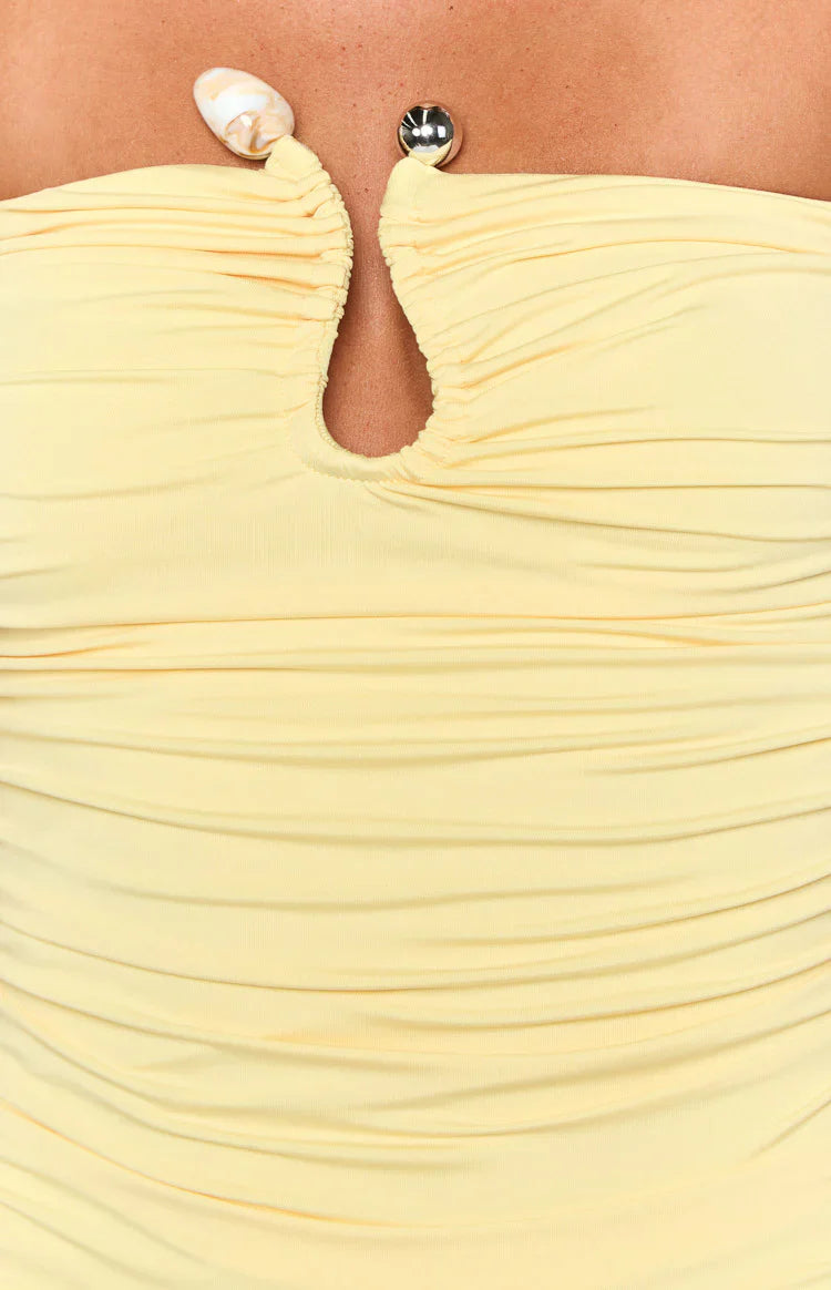 Mally Yellow Strapless Mini Dress