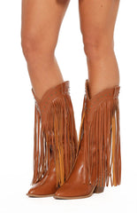 Meadow Tan Fringe Cowboy Boots