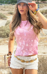 Santana Pink Sequin Halter Neck Top
