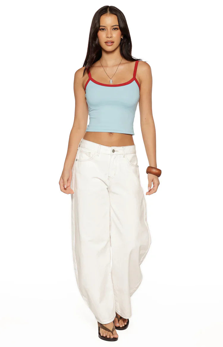 Myles Blue Strappy Tank Top
