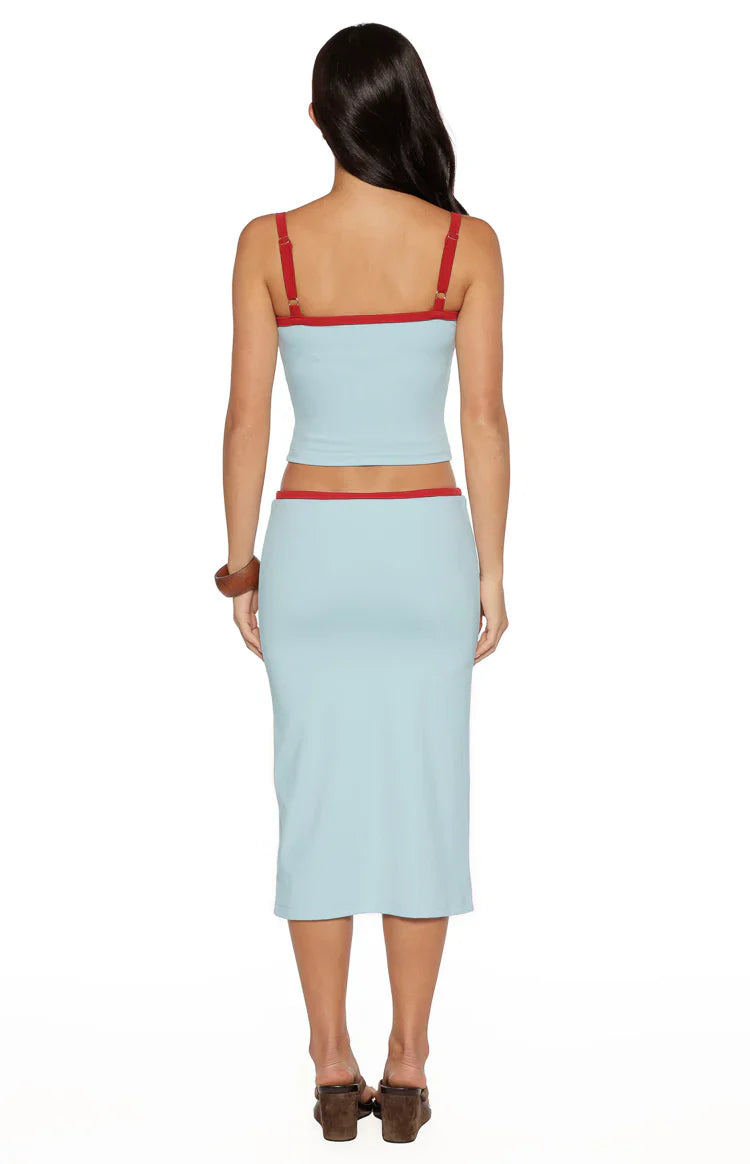 Myles Blue Strappy Tank Top