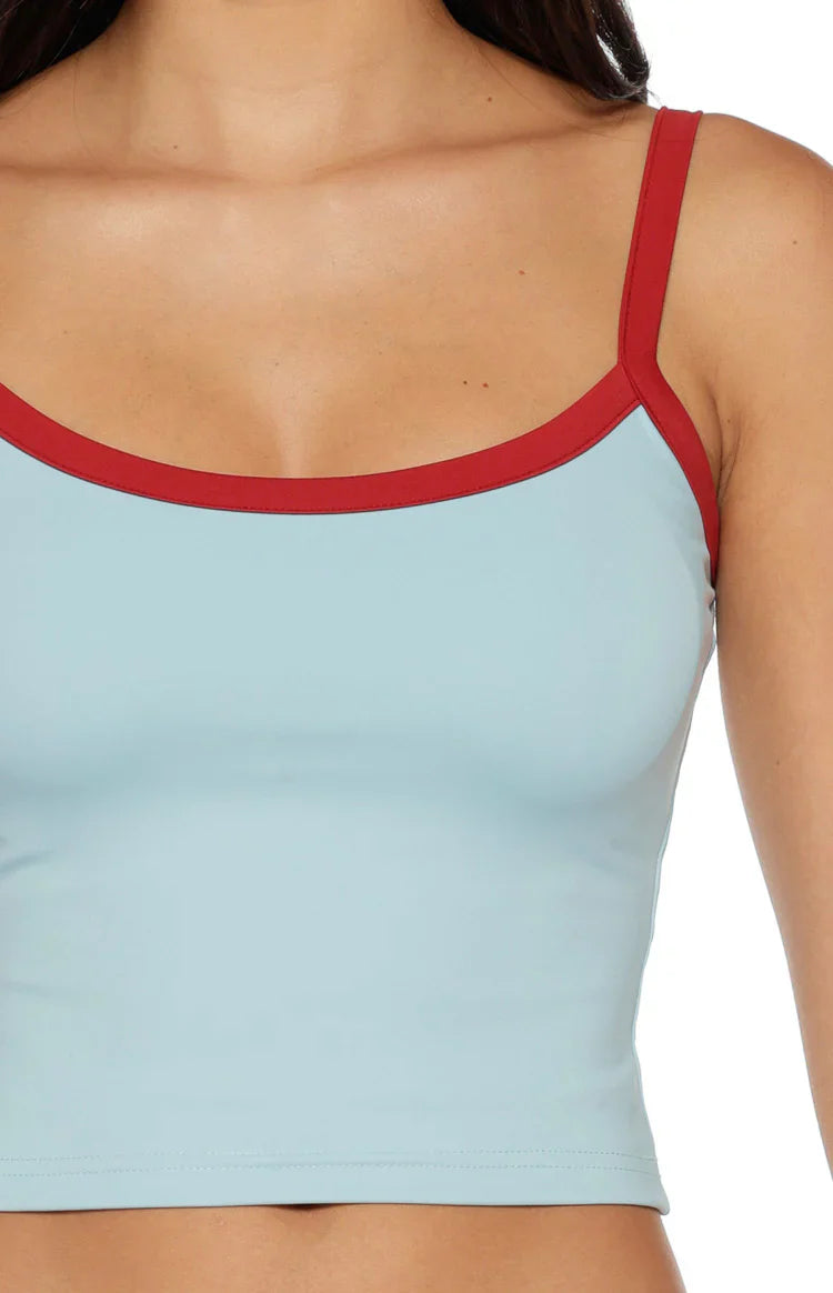 Myles Blue Strappy Tank Top
