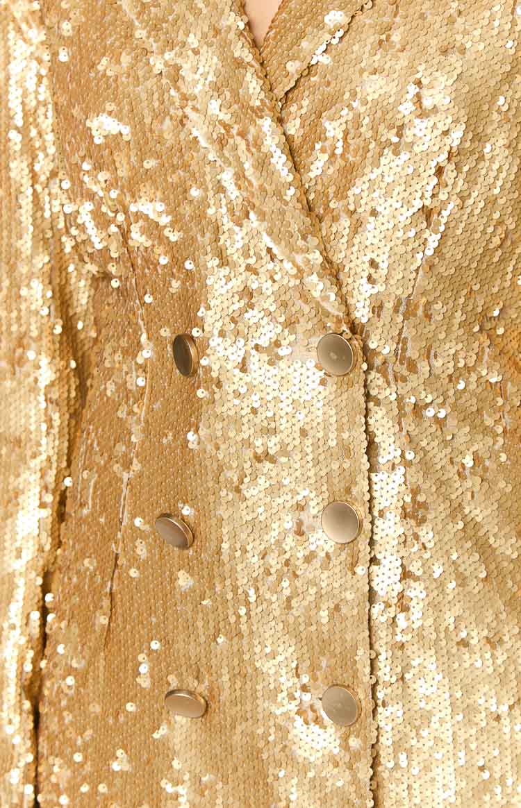 Natalie Gold Sequin Blazer Mini Dress